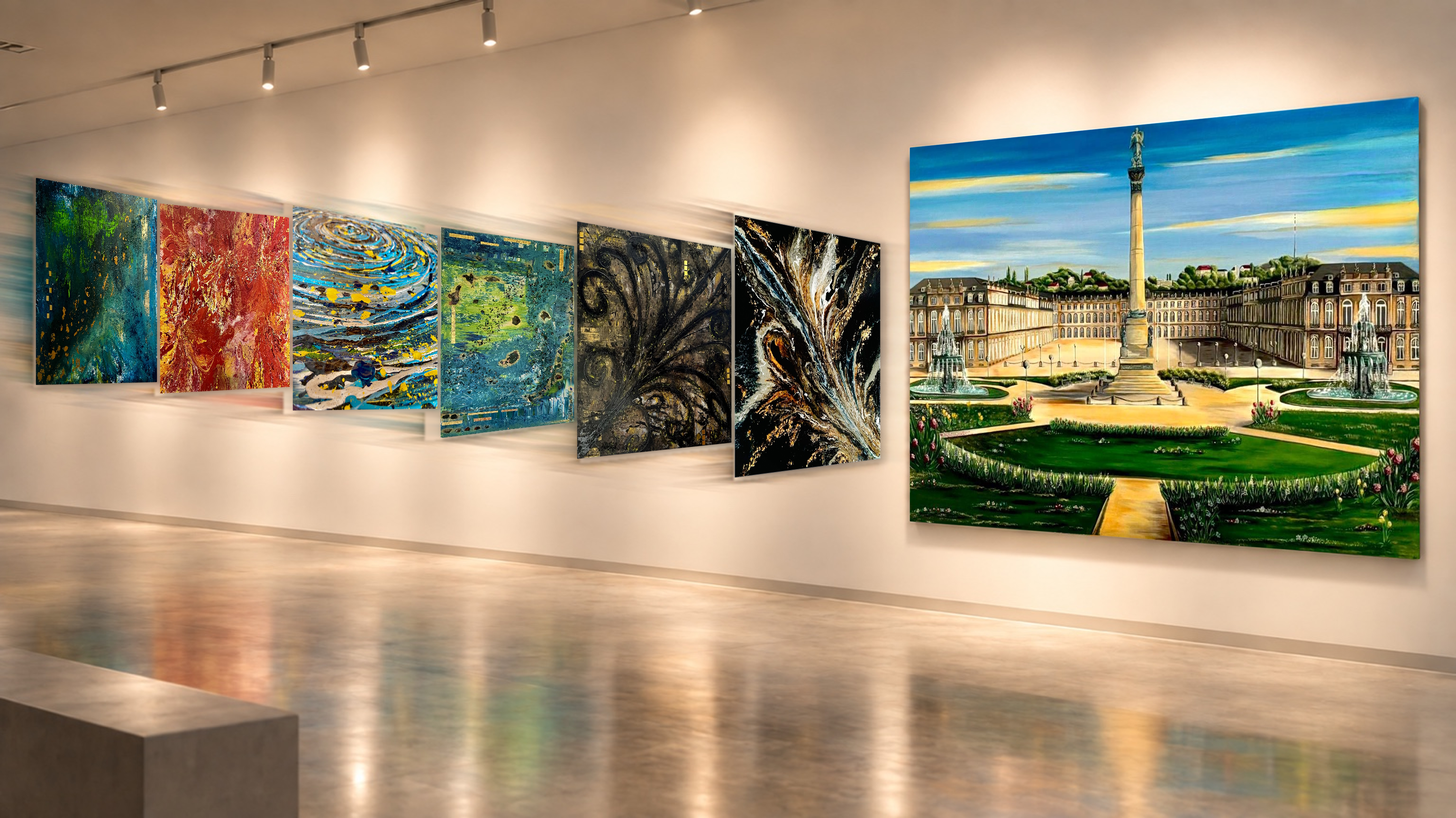 Galerieansicht mit ausgewählten Kunstwerken von conrad-art